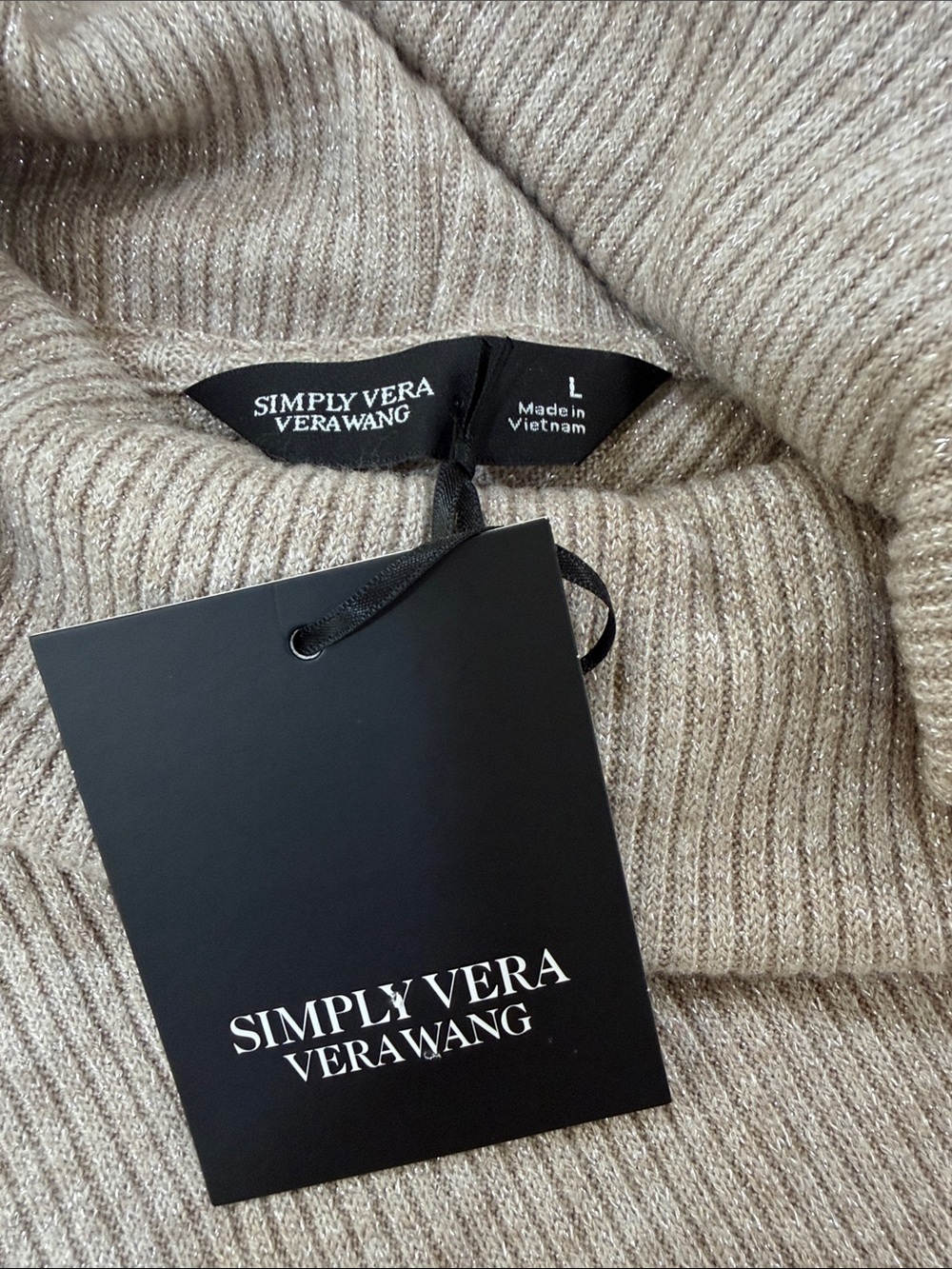 Simply Vera Vera Wang Women’s Sz L Cream Cowl-Neck Poncho Sweater NWT - Picture 6 of 9